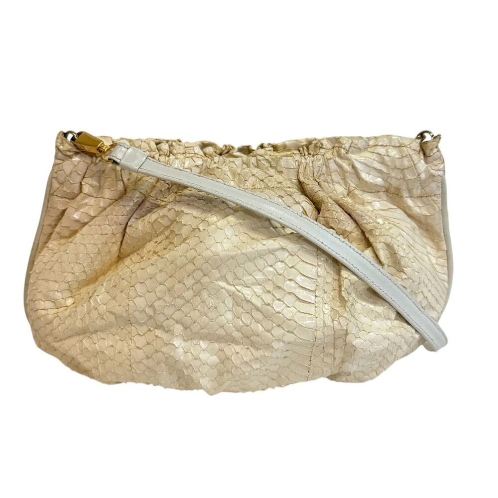 Salvatore Ferragamo Leather Shoulder Bag, White
